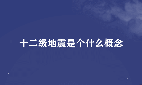 十二级地震是个什么概念