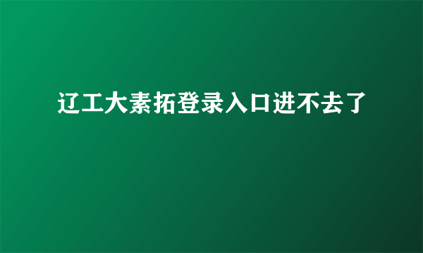 辽工大素拓登录入口进不去了