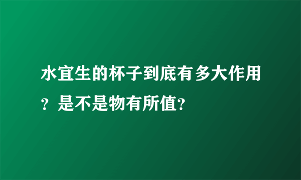 水宜生的杯子到底有多大作用？是不是物有所值？