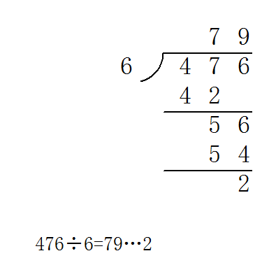 476除以6的竖式