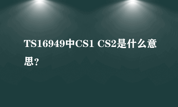 TS16949中CS1 CS2是什么意思？