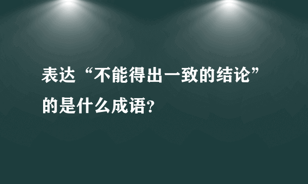 表达“不能得出一致的结论”的是什么成语？