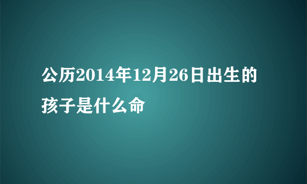 公历2014年12月26日出生的孩子是什么命