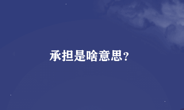 承担是啥意思？