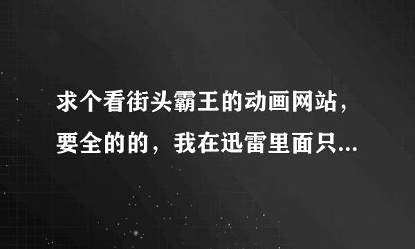 求个看街头霸王的动画网站，要全的的，我在迅雷里面只能找到4， 前几部都没资源