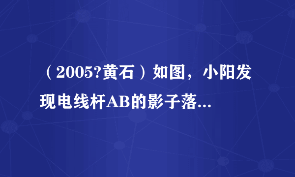 （2005?黄石）如图，小阳发现电线杆AB的影子落在土坡的坡面CD和地面BC上，量得CD=8米，BC=20米，CD与地面