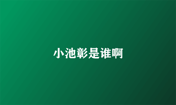 小池彰是谁啊