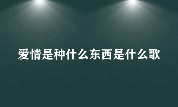 爱情是种什么东西是什么歌