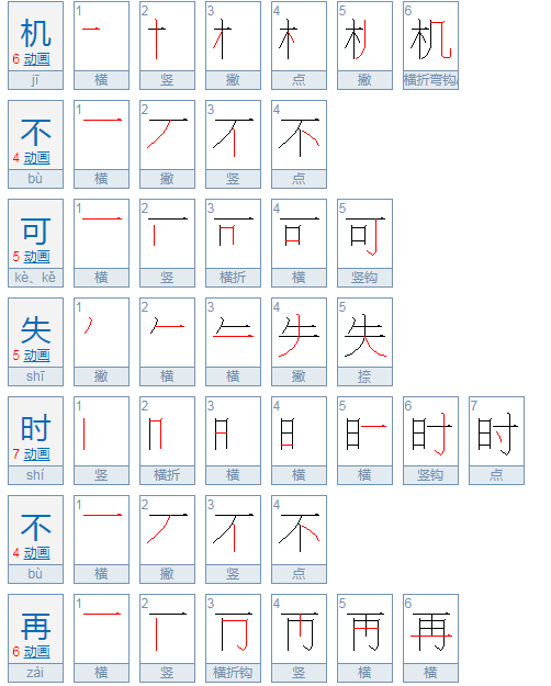 机不可失时不再来的意思