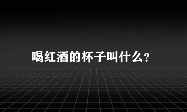 喝红酒的杯子叫什么？