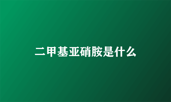 二甲基亚硝胺是什么