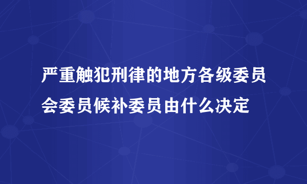 严重触犯刑律的地方各级委员会委员候补委员由什么决定