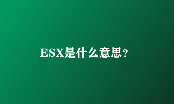 ESX是什么意思？