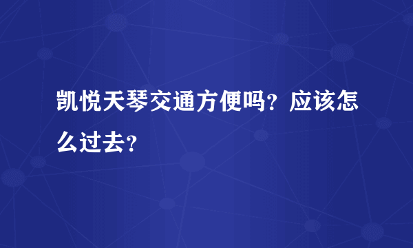 凯悦天琴交通方便吗？应该怎么过去？