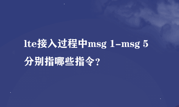 lte接入过程中msg 1-msg 5分别指哪些指令？