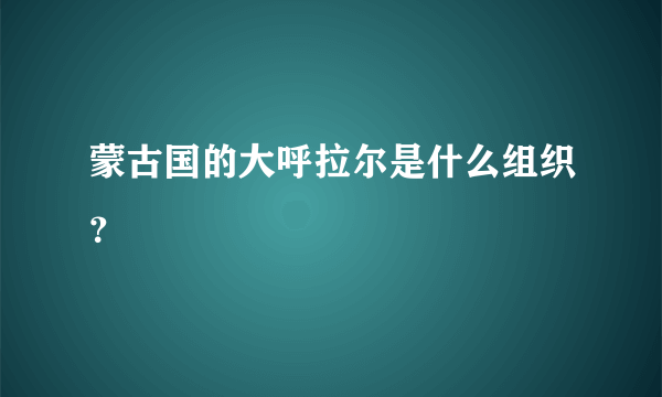 蒙古国的大呼拉尔是什么组织？