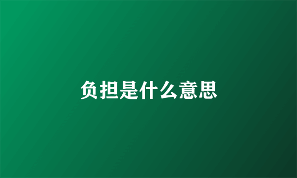 负担是什么意思