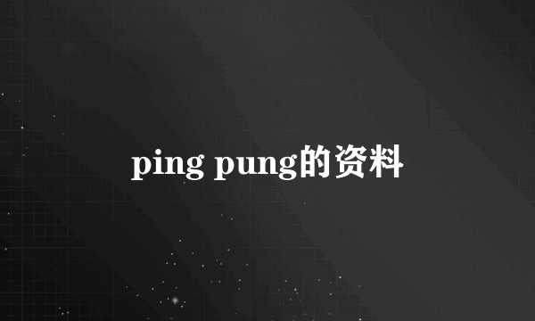 ping pung的资料