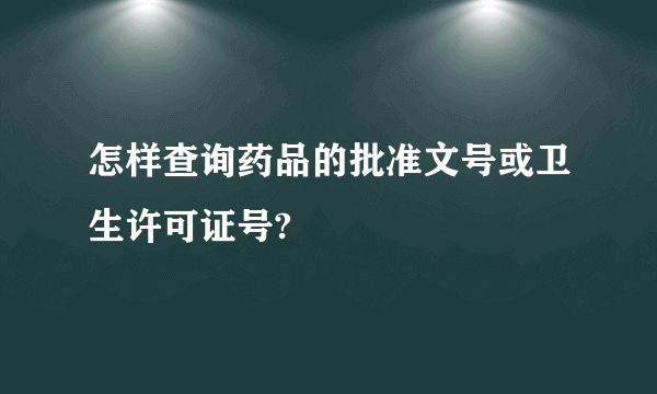 怎样查询药品的批准文号或卫生许可证号?