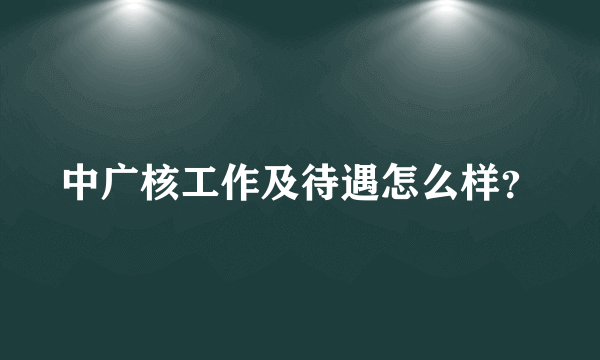 中广核工作及待遇怎么样？