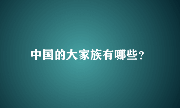 中国的大家族有哪些？