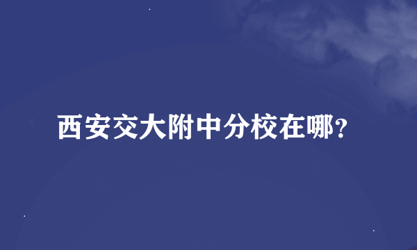 西安交大附中分校在哪？