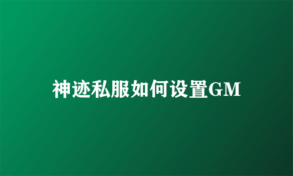 神迹私服如何设置GM