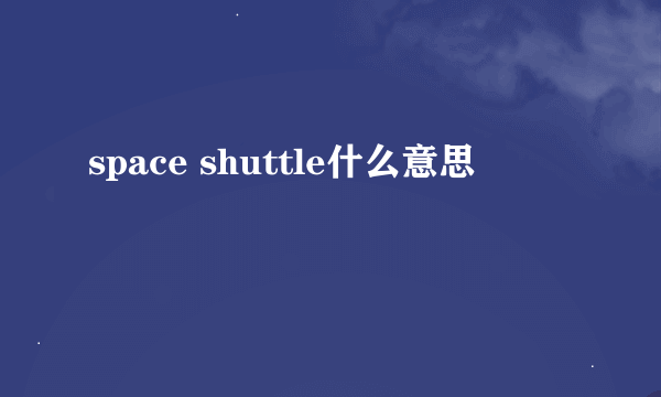 space shuttle什么意思