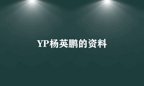 YP杨英鹏的资料