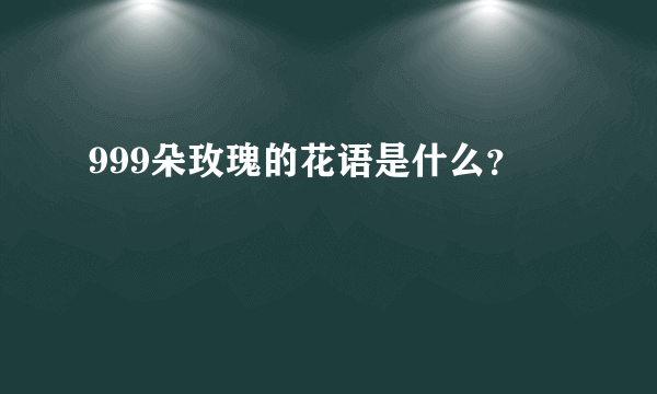 999朵玫瑰的花语是什么？