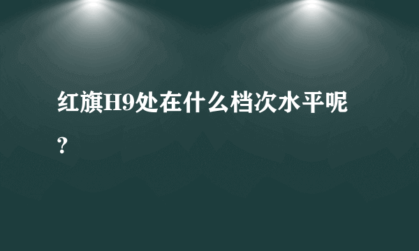 红旗H9处在什么档次水平呢？