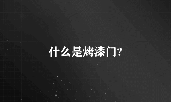 什么是烤漆门?