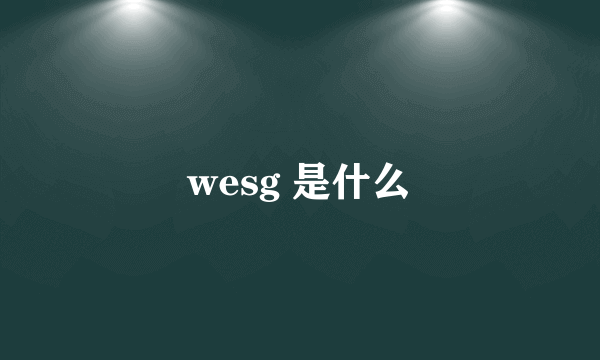 wesg 是什么