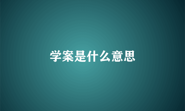 学案是什么意思