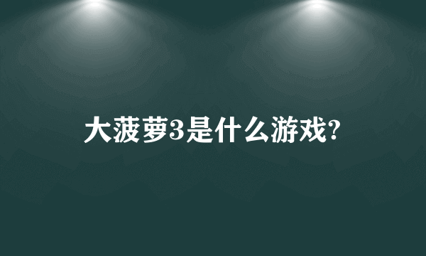 大菠萝3是什么游戏?