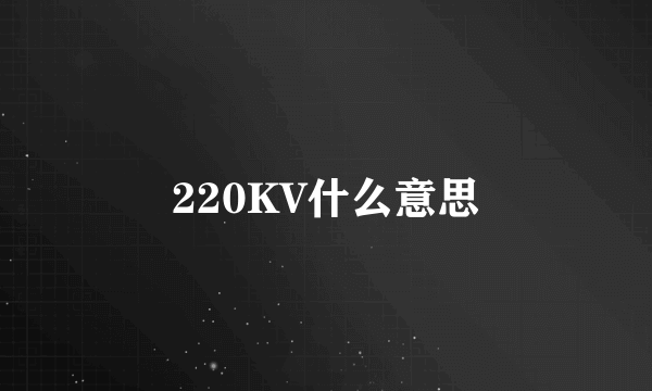 220KV什么意思