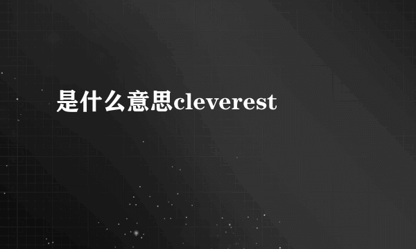 是什么意思cleverest