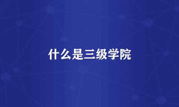 什么是三级学院