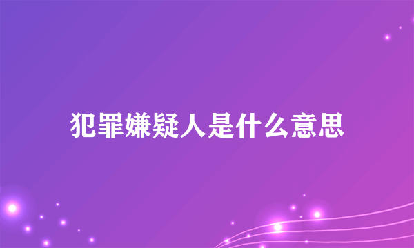 犯罪嫌疑人是什么意思