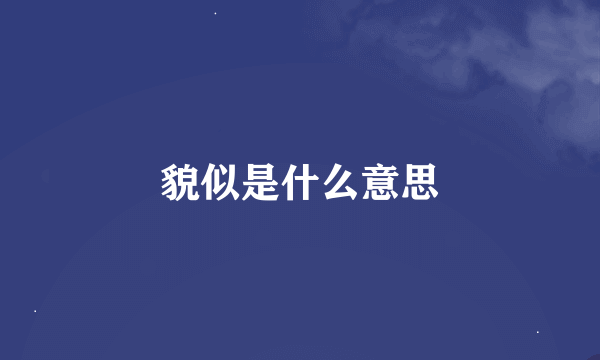 貌似是什么意思