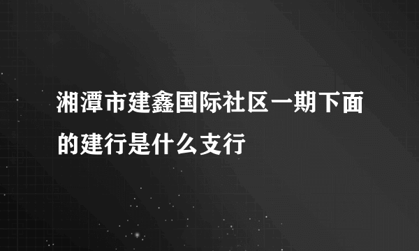 湘潭市建鑫国际社区一期下面的建行是什么支行