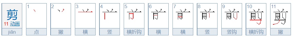 剪的笔顺