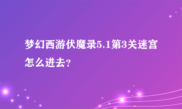 梦幻西游伏魔录5.1第3关迷宫怎么进去？