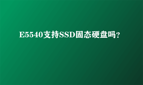 E5540支持SSD固态硬盘吗？