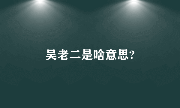 吴老二是啥意思?