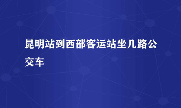 昆明站到西部客运站坐几路公交车