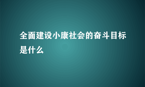 全面建设小康社会的奋斗目标是什么