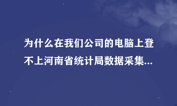 为什么在我们公司的电脑上登不上河南省统计局数据采集门户，别的电脑都可以？