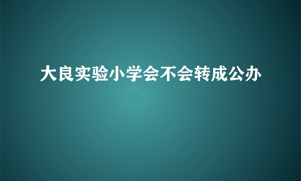 大良实验小学会不会转成公办