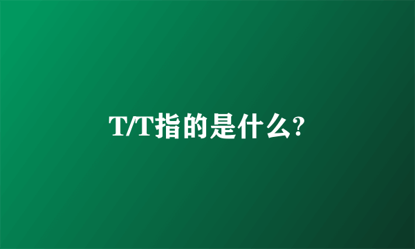 T/T指的是什么?